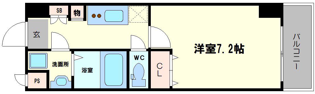 LC天神橋(1K/2階)の間取り写真