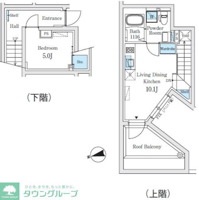 FIKA代々木上原(1LDK/B1階)の間取り写真