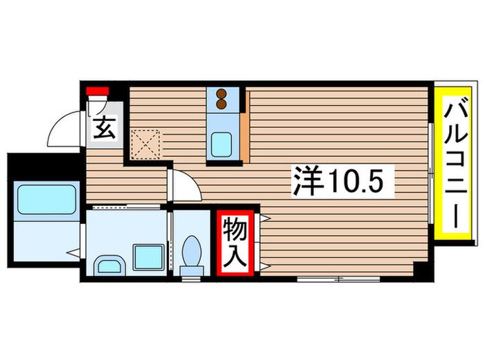 SMART ONE(ワンルーム/1階)の間取り写真