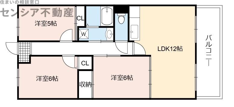 サンファースト京橋(3LDK/4階)の間取り写真