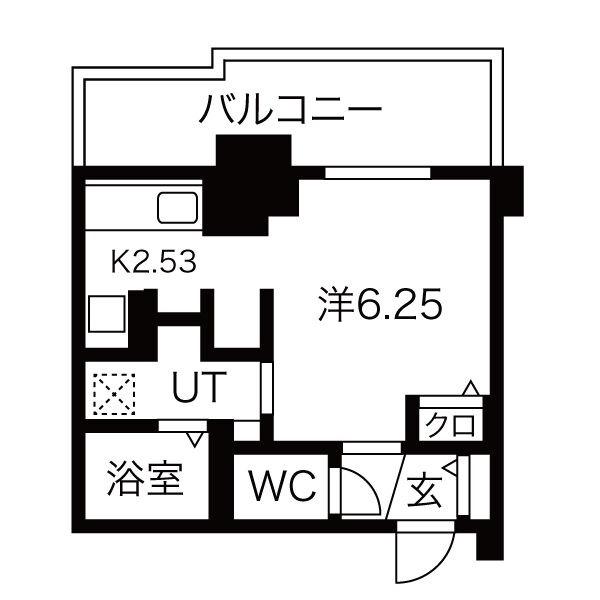 パシフィックタワー札幌(1K/20階)の間取り写真