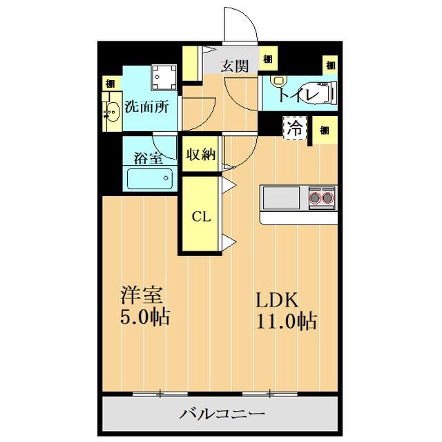 ホームスウィートホーム(1LDK/2階)の間取り写真