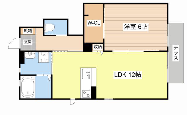 ディアコート(1LDK/1階)の間取り写真