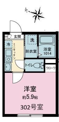 ベステージ鎌倉坂ノ下(1K/3階)の間取り写真