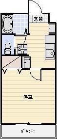 モデスティ(1K/3階)の間取り写真