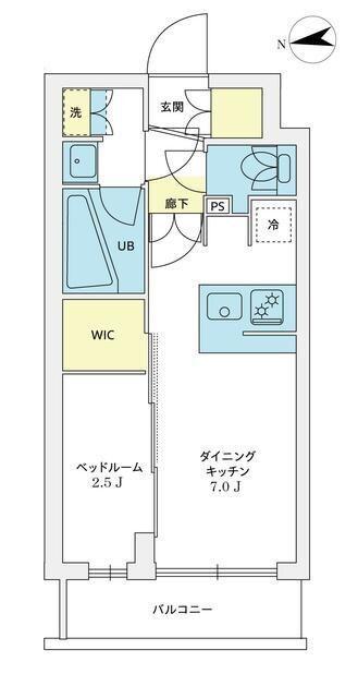 アジールコート豪徳寺(1DK/1階)の間取り写真