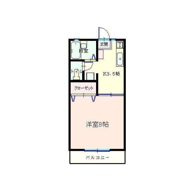 ハイツ斉藤(1K/2階)の間取り写真
