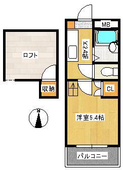 インターファーストビル(1K/3階)の間取り写真