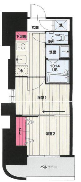 102 CLUB ORIENT(2K/10階)の間取り写真