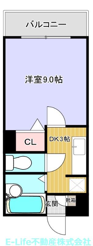 スパージ月出(1K/3階)の間取り写真