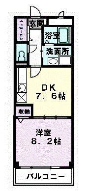 サン天神(1DK/2階)の間取り写真