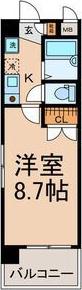 プロビデンス桜山(1K/4階)の間取り写真
