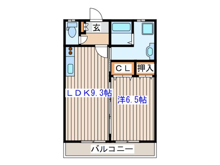 タウンMK-II(1LDK/1階)の間取り写真