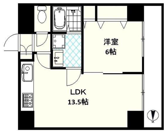 グランデージ新深江(1LDK/5階)の間取り写真