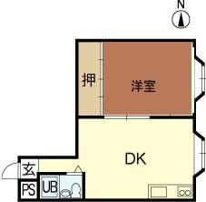 ザ レジェンド(1DK/6階)の間取り写真