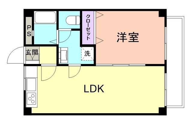 箕西マンション(1LDK/2階)の間取り写真