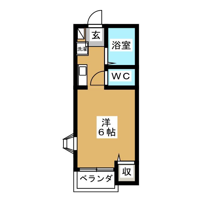 イーストハクラクヒルズC(ワンルーム/1階)の間取り写真