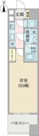 ヴィルクレア桜山(1K/3階)の間取り写真