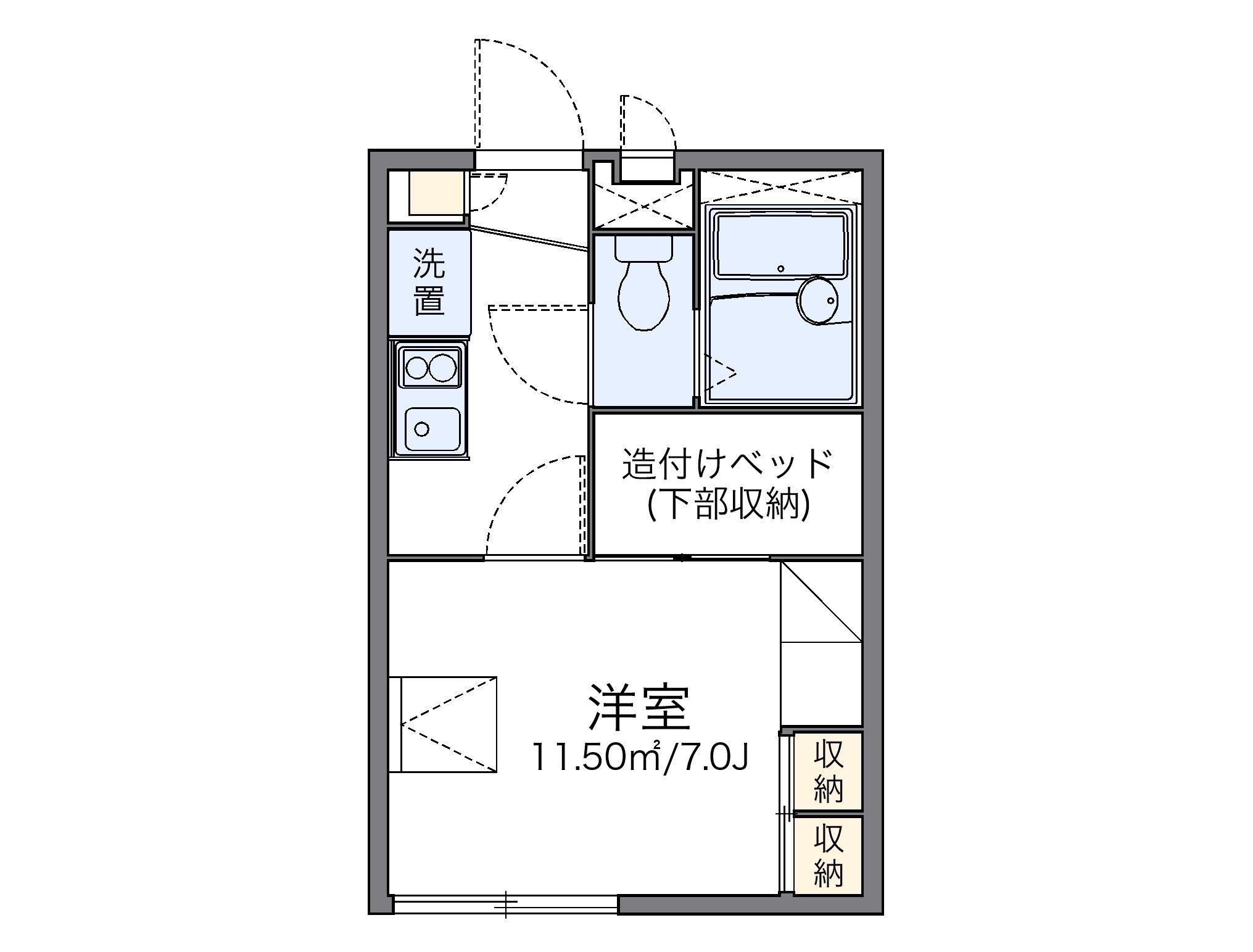 レオパレス佐座ハイツ壱番館(1K/1階)の間取り写真