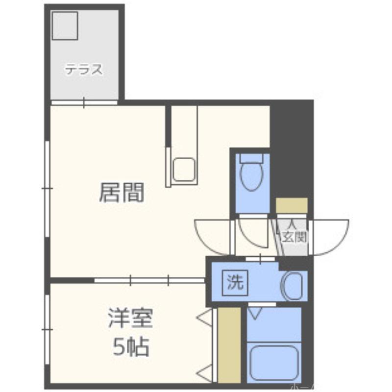 ネコオール平岸(1LDK/2階)の間取り写真