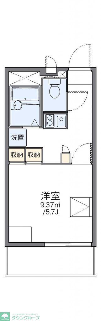 レオパレス新町C(1K/3階)の間取り写真