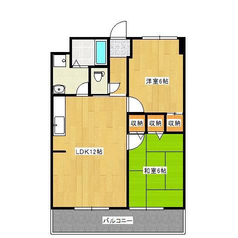 レジデンスTOKI(2LDK/4階)の間取り写真