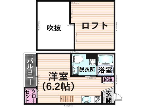 アンジェリカ(1K/2階)の間取り写真
