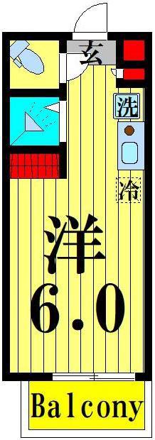 GLANZ綾瀬(ワンルーム/3階)の間取り写真