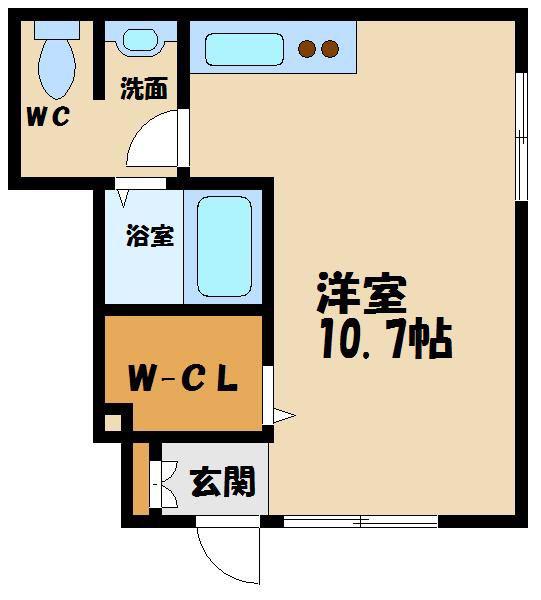 ステップ柴崎(ワンルーム/1階)の間取り写真