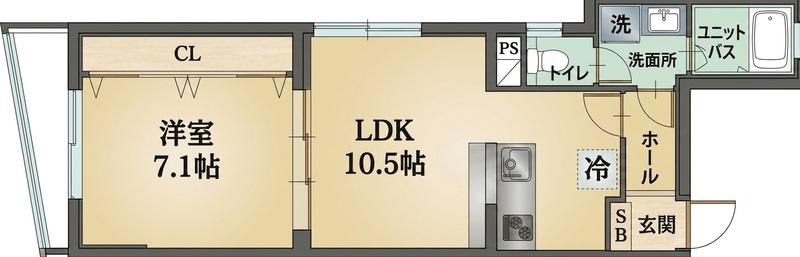 DURABLE(1LDK/2階)の間取り写真