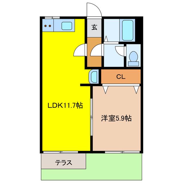 キップス安新A・B・C(1LDK/1階)の間取り写真
