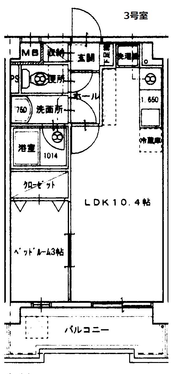ラ・ホヤ・ハナクマ(1LDK/6階)の間取り写真
