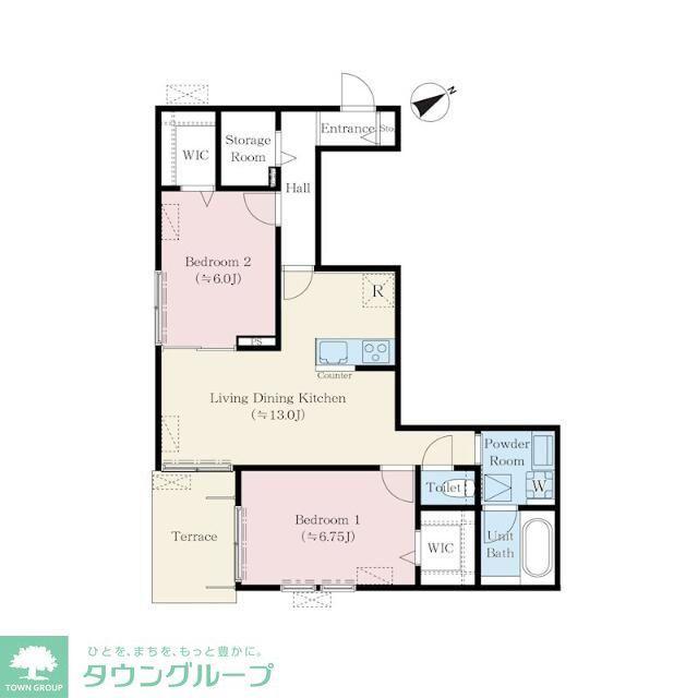 オークキヨカワ(2SLDK/1階)の間取り写真