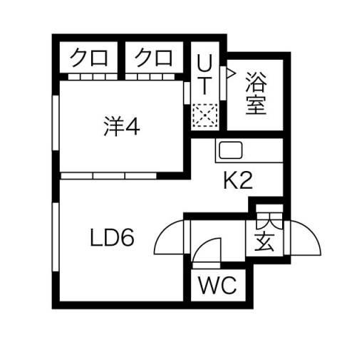LATO PARCO(1LDK/1階)の間取り写真