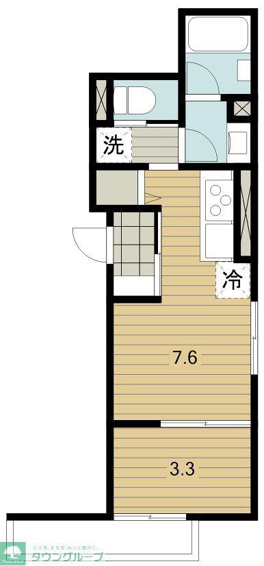 SAKURAビル(1DK/2階)の間取り写真