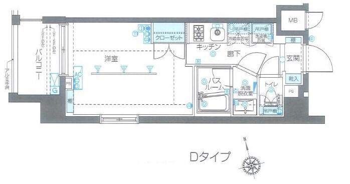 ZOOM品川南(1K/3階)の間取り写真