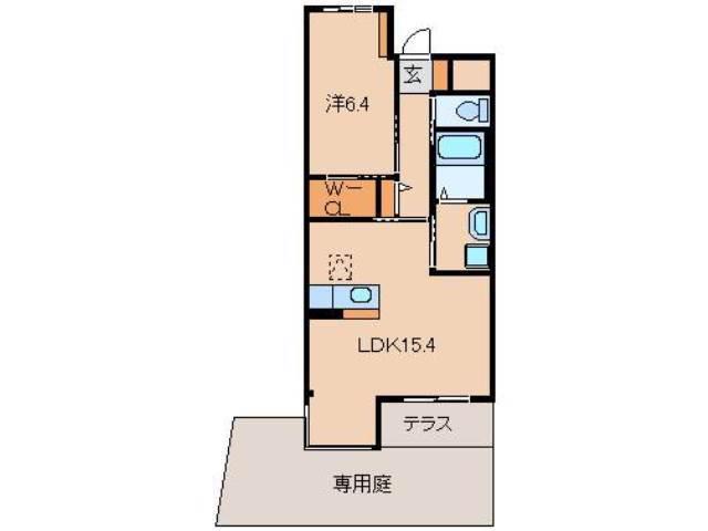 モイス・シャームK(1LDK/1階)の間取り写真