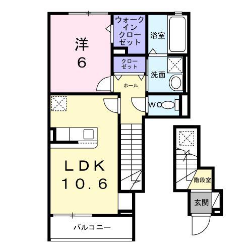 エターナル アルバ(1LDK/2階)の間取り写真
