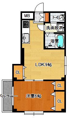 フローティング安田(1LDK/1階)の間取り写真