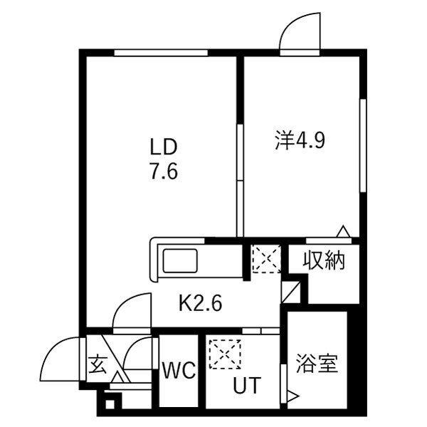RETLEVE(1LDK/4階)の間取り写真