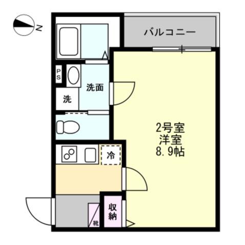 ベイルームプレミア横浜鴨居(1K/2階)の間取り写真