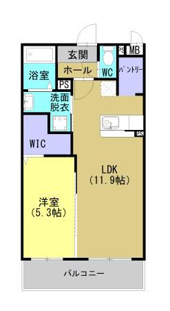 レジデンス平佐西通(1LDK/3階)の間取り写真