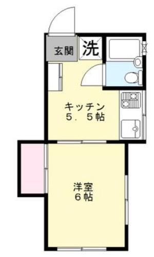 長谷川アパート(1K/2階)の間取り写真