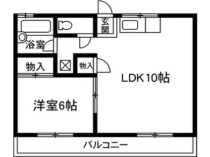 サンライフ21新田(1LDK/2階)の間取り写真