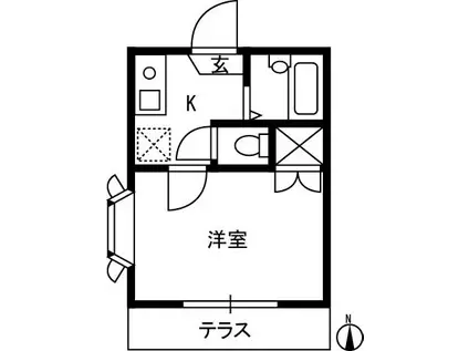 メゾンYANAGI(1K/2階)の間取り写真
