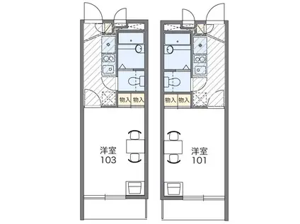 レオパレス高東(1K/1階)の間取り写真