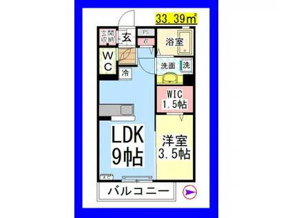 DL シャルマン(1LDK/3階)の間取り写真