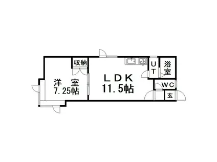 アーバンハイツ(1LDK/1階)の間取り写真