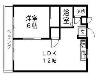 アーバンハイツヒロB(1LDK/1階)の間取り写真