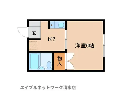 プレジール追分(1K/1階)の間取り写真